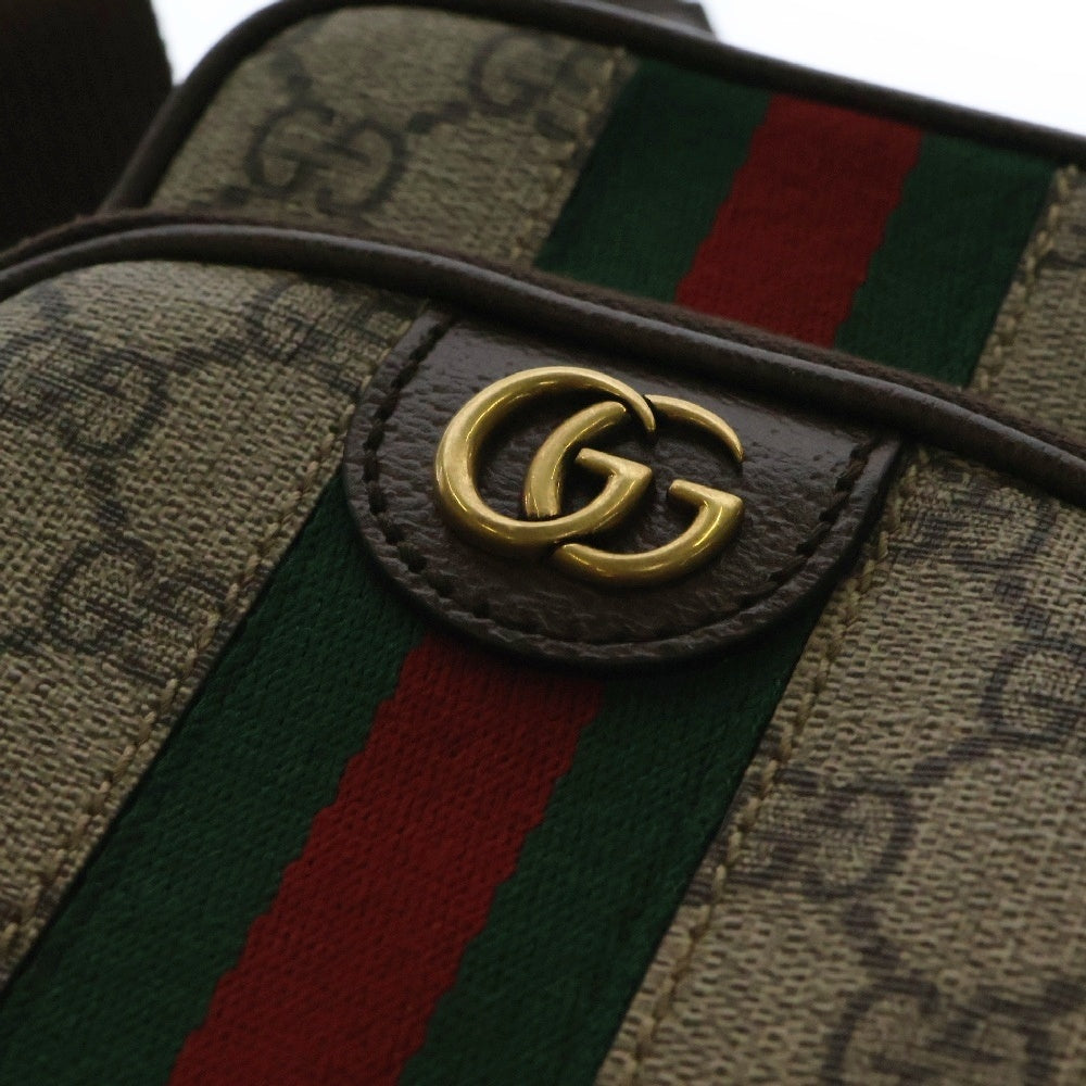 GUCCI(グッチ) GGスプリーム シェリーライン ショルダーバッグ ブラウン PVCレザー ポシェットバッグ 752565