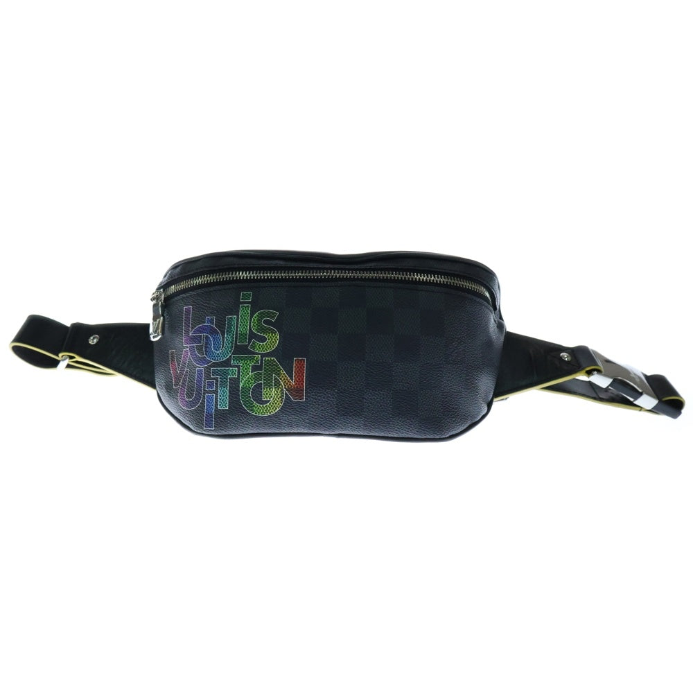 LOUIS VUITTON(ルイヴィトン) ダミエ グラフィット リンク ロゴ バムバッグ ウエストポーチ ショルダーバッグ ブラック N40276