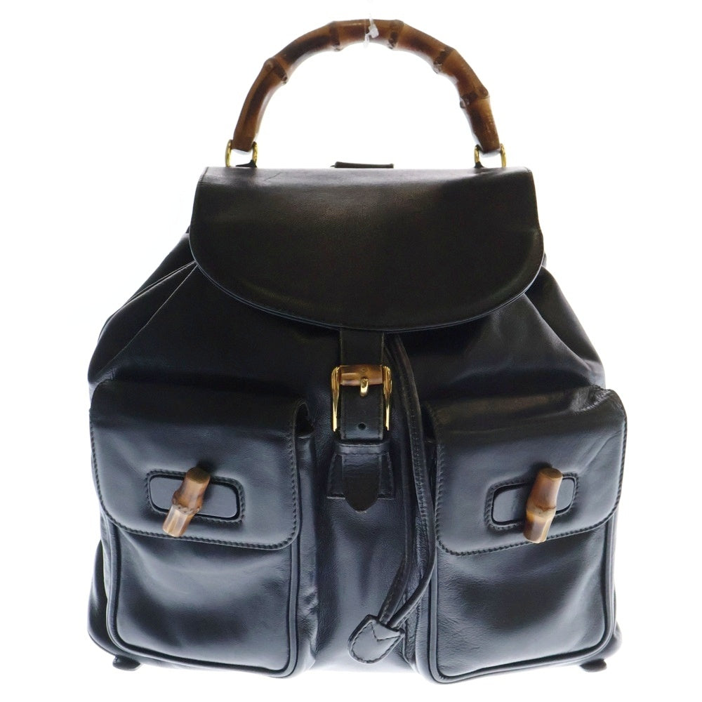 GUCCI(グッチ) バンブー バックパック ミニリュックサック ブラック ゴールド金具 レザー 003.2058.0016