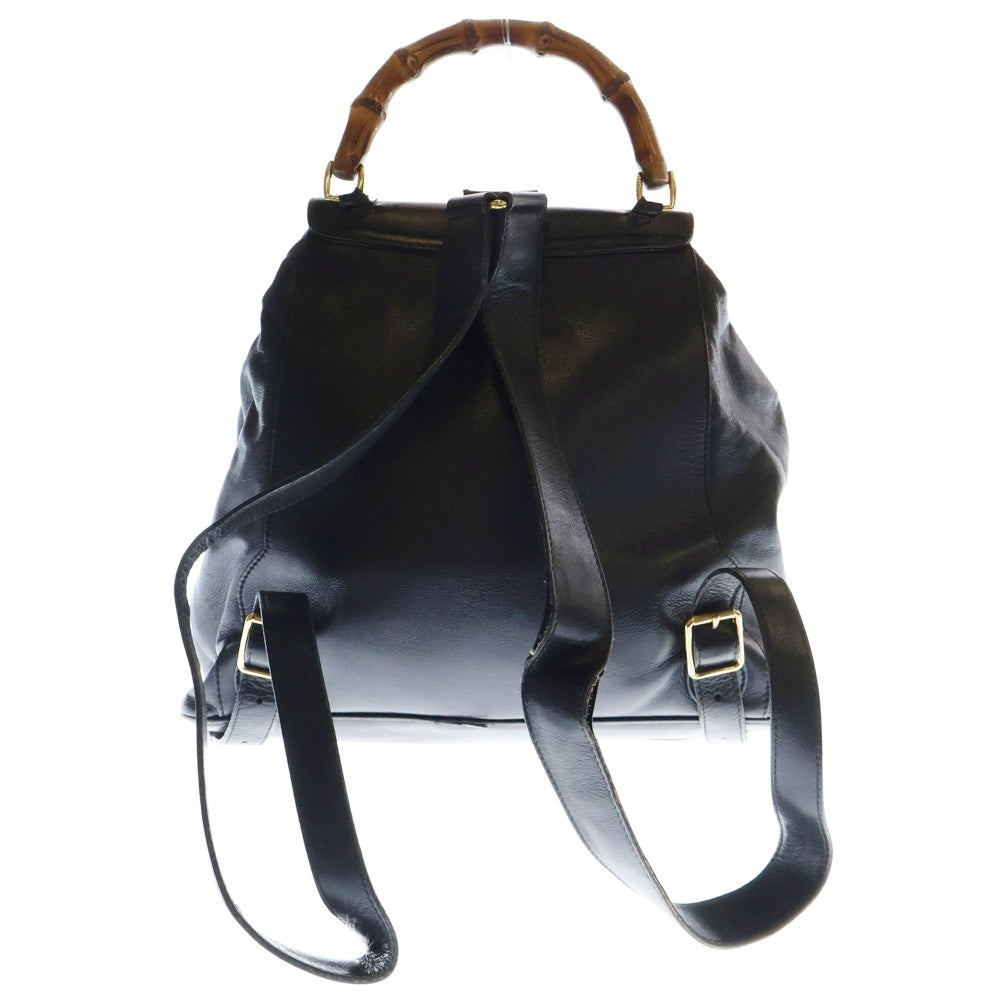 GUCCI(グッチ) バンブー バックパック ミニリュックサック ブラック ゴールド金具 レザー 003.2058.0016