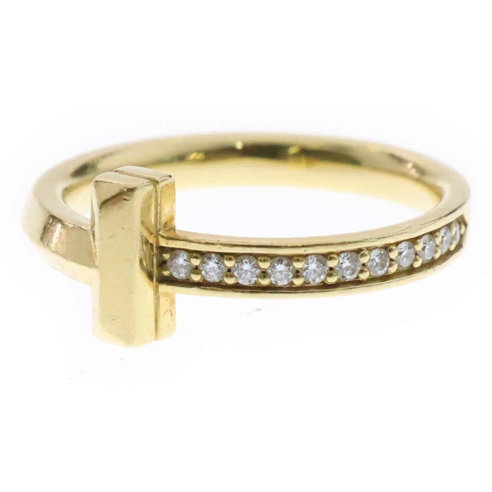 TIFFANY & Co.(ティファニー) Tワン ナロー ダイヤ リング Au750 K18 YG イエローゴールド ハーフダイヤ 指輪 ジュエリー