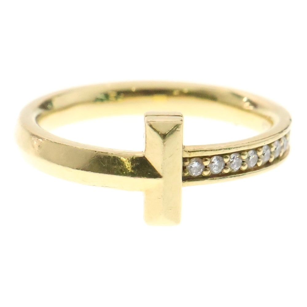TIFFANY & Co.(ティファニー) Tワン ナロー ダイヤ リング Au750 K18 YG イエローゴールド ハーフダイヤ 指輪 ジュエリー