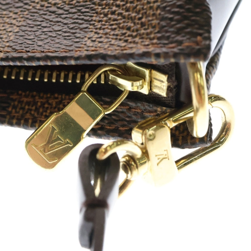 LOUIS VUITTON(ルイヴィトン) ダミエ ポシェットアクセシワール ポーチ ミニバッグ ブラウンゴールド金具 レザー×PVC N51985