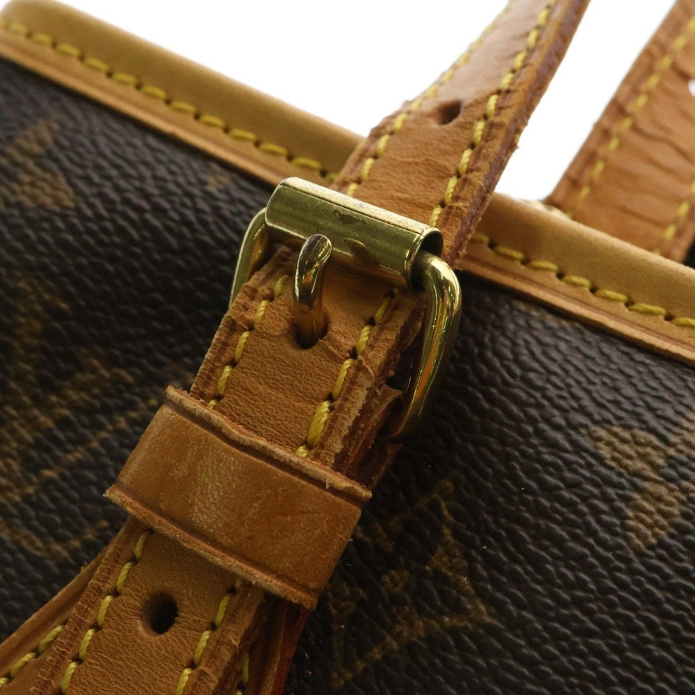LOUIS VUITTON(ルイヴィトン) モノグラム プチバケットPM ハンドバッグ ミニバッグ ブラウン レザー×PVC ゴールド金具 M42238