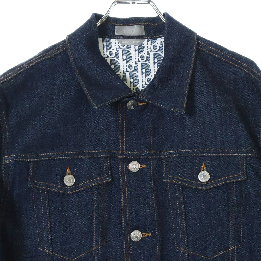 DIOR(ディオール) 20SS 裏地オブリーク トロッター総柄プリント デニム トラッカージャケット インディゴ 013D482B226X