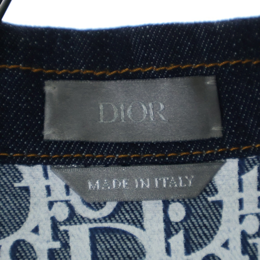 DIOR(ディオール) 20SS 裏地オブリーク トロッター総柄プリント デニム トラッカージャケット インディゴ 013D482B226X