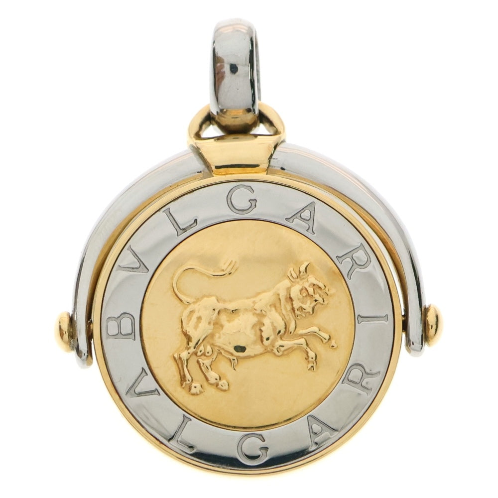 BVLGARI(ブルガリ) ホロスコープ ネックレストップ ペンダント 750YG/SS イエローゴールド ステンレス ジュエリー