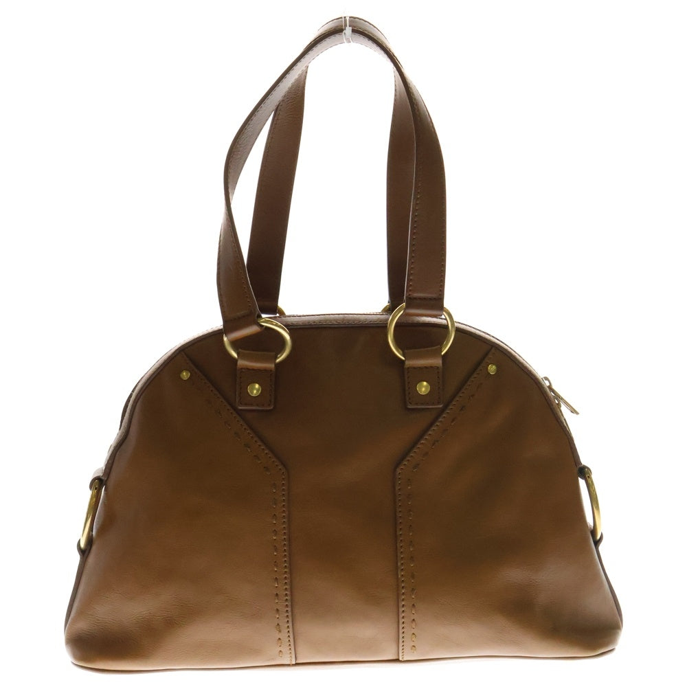 SAINT LAURENT PARIS(サンローランパリ) ミューズ ハンドバッグ ボストンバッグ ゴールド金具 ブラウン レザー