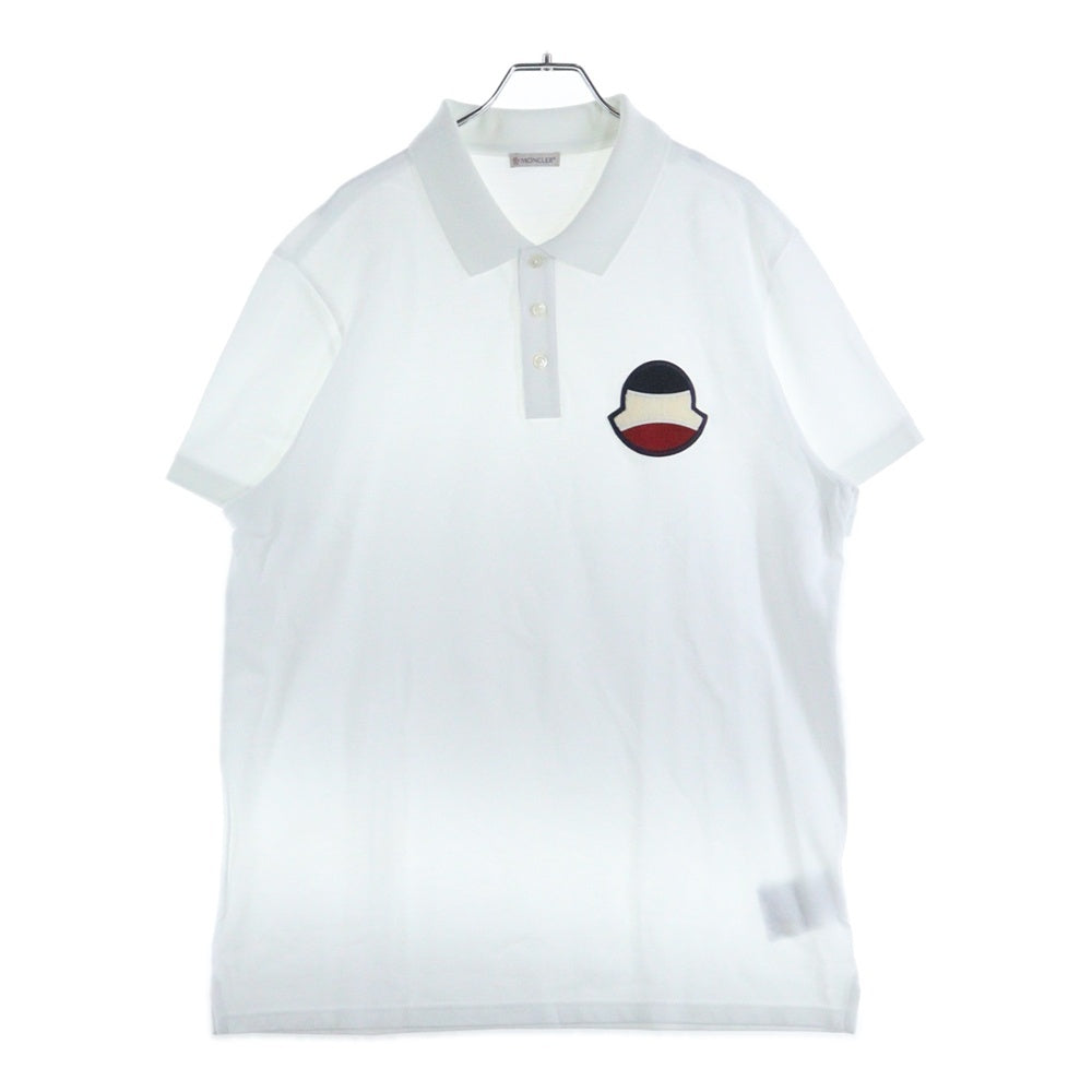 MONCLER(モンクレール) MAGLIA POLO 胸ワッペン 半袖ポロシャツ ホワイト F10918A70400