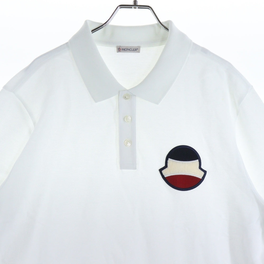 MONCLER(モンクレール) MAGLIA POLO 胸ワッペン 半袖ポロシャツ ホワイト F10918A70400