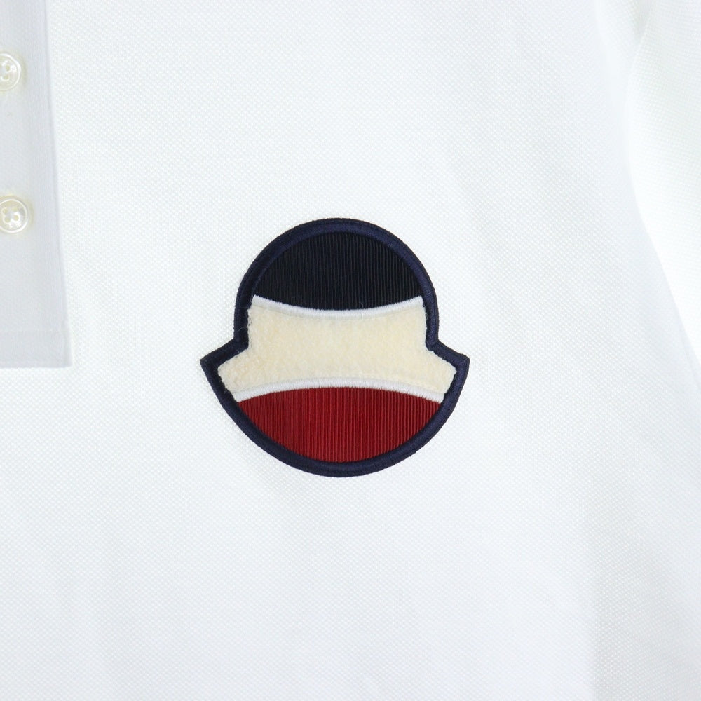 MONCLER(モンクレール) MAGLIA POLO 胸ワッペン 半袖ポロシャツ ホワイト F10918A70400