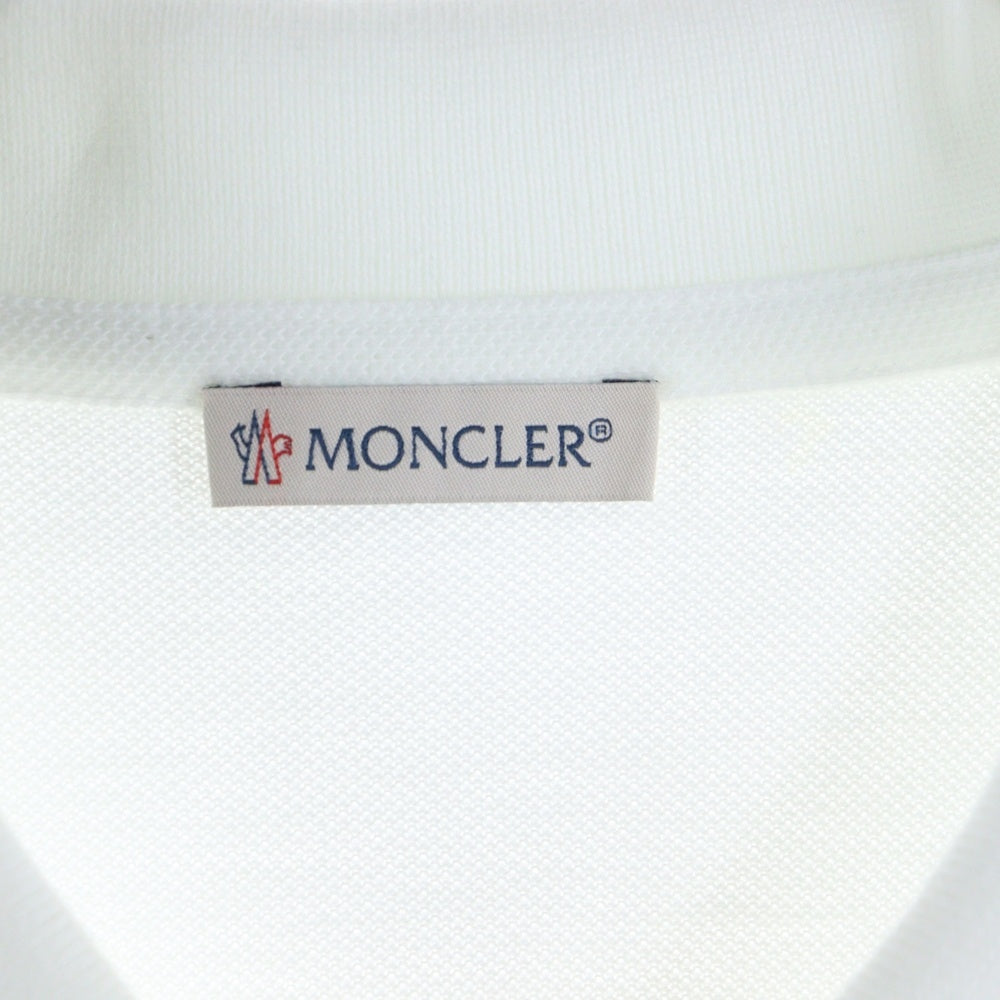 MONCLER(モンクレール) MAGLIA POLO 胸ワッペン 半袖ポロシャツ ホワイト F10918A70400