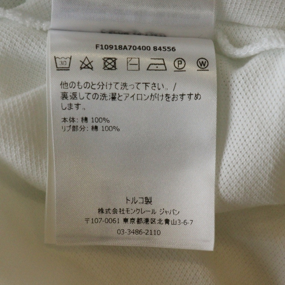 MONCLER(モンクレール) MAGLIA POLO 胸ワッペン 半袖ポロシャツ ホワイト F10918A70400