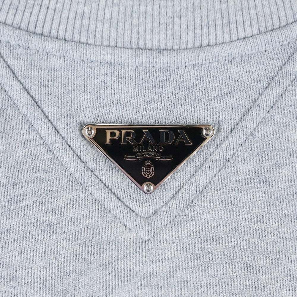 PRADA(プラダ) トライアングルロゴ 長袖 スウェット トレーナー グレー コットン S 134668