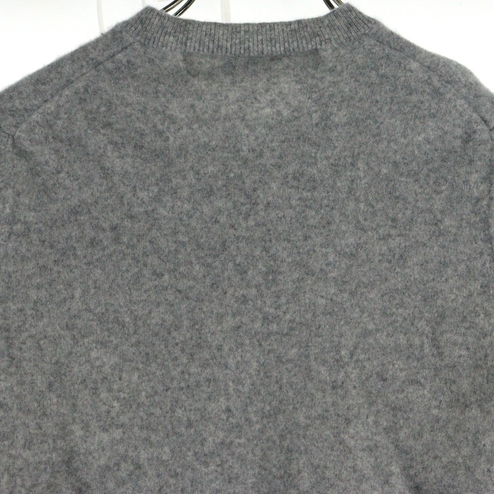 PLAY COMME des GARCONS(プレイコムデギャルソン) ロゴラウンドネックニット カーディガン グレー×ブラック XS AX-N023