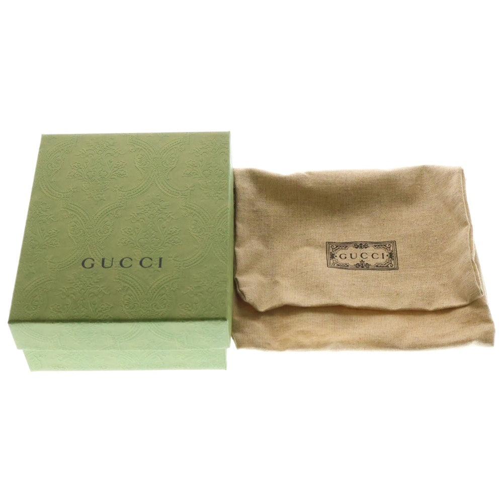 GUCCI(グッチ) オフィディア GGスプリーム ロゴプレート ウェブ シェリーライン レザー キャンバス コンパクトウォレット 二つ折り財布 ゴールド金具 ブラウン 598662