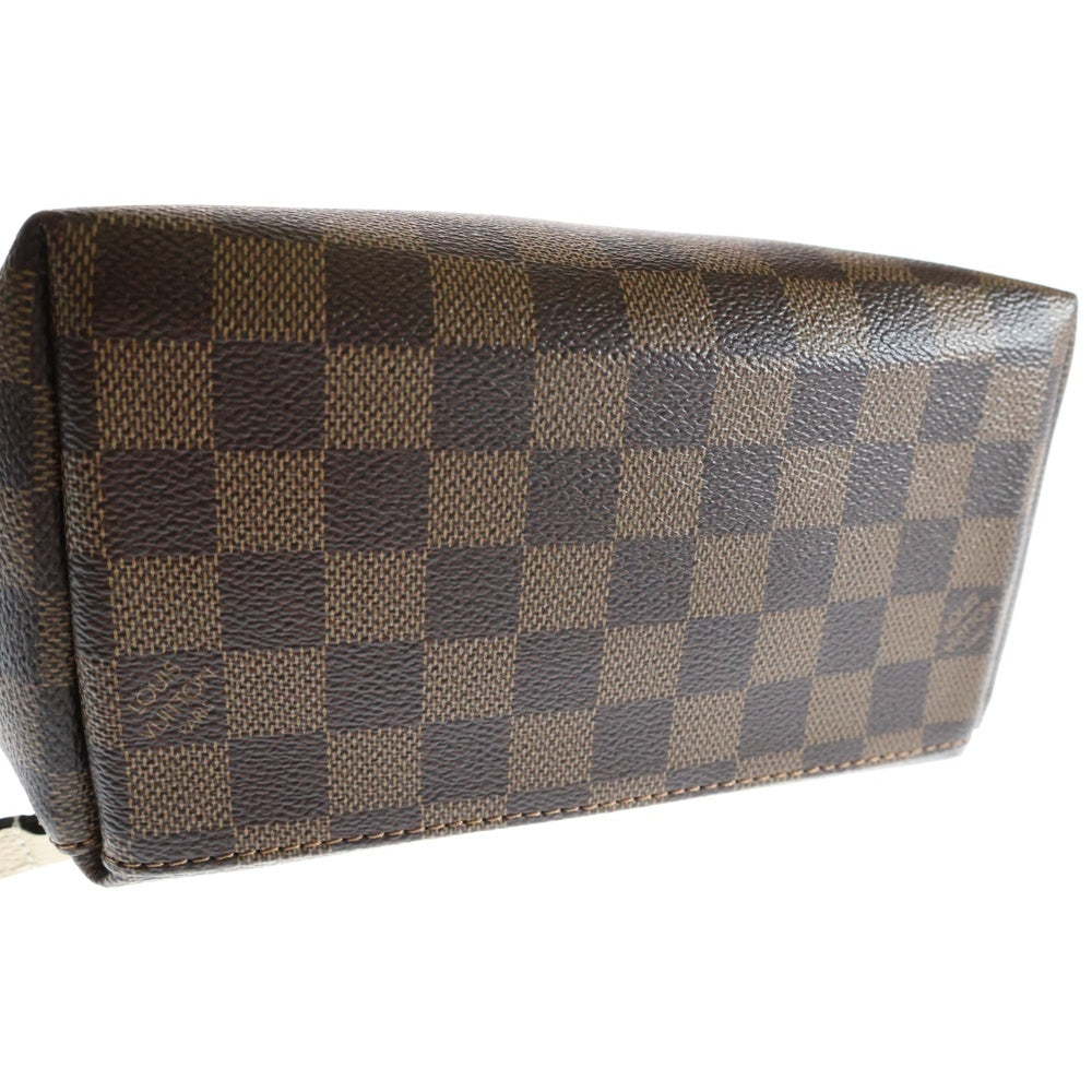 LOUIS VUITTON(ルイヴィトン) クラプトン ダミエ エベヌ クレーム PVC レザー バックパック リュックサック ゴールド金具 ブラウン/ベージュ N42259