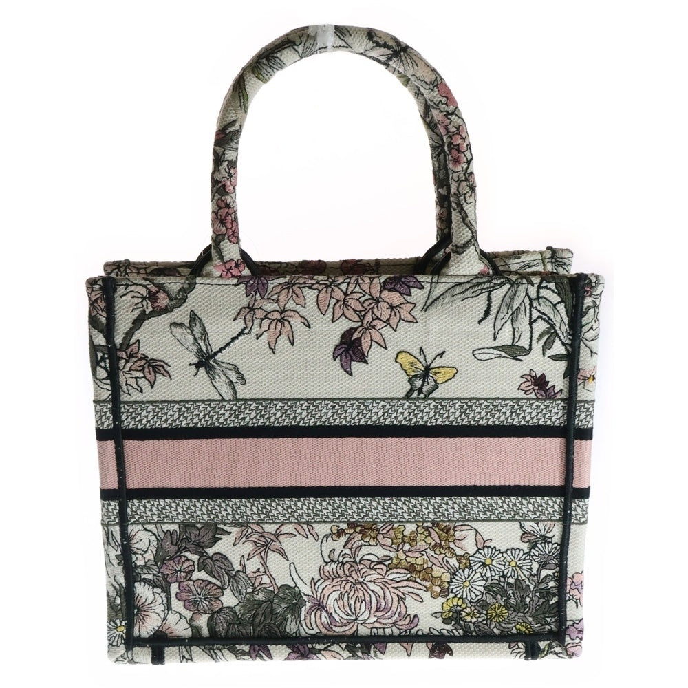 Christian Dior(クリスチャンディオール) ブックトート スモール セゾン プランタンエテ エンプロイダリー マルチカラー ピンク キャンバス ハンドバッグ