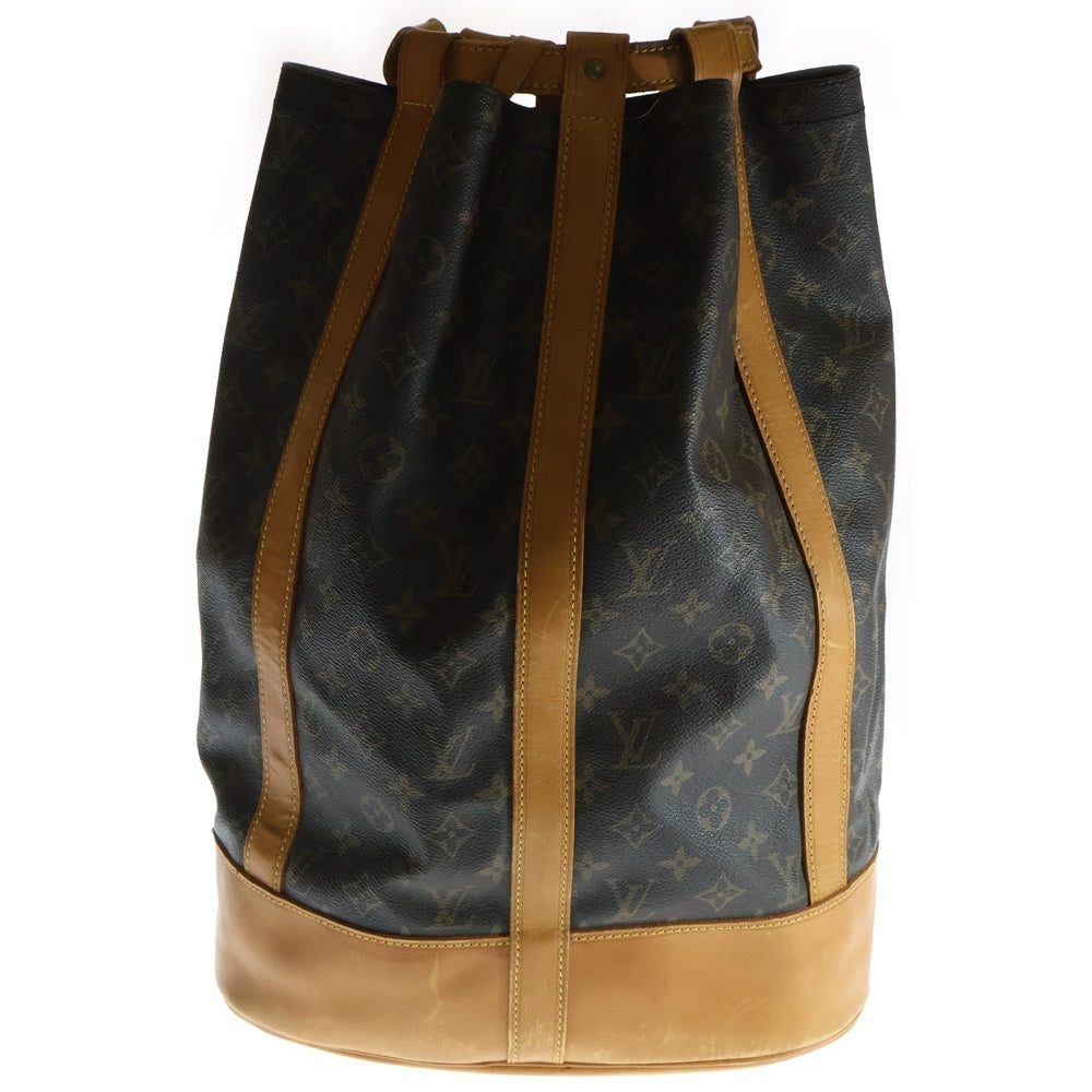 LOUIS VUITTON(ルイヴィトン) ランドネGM モノグラム PVC レザー 巾着 ショルダーバッグ ゴールド金具 ブラウン M42244