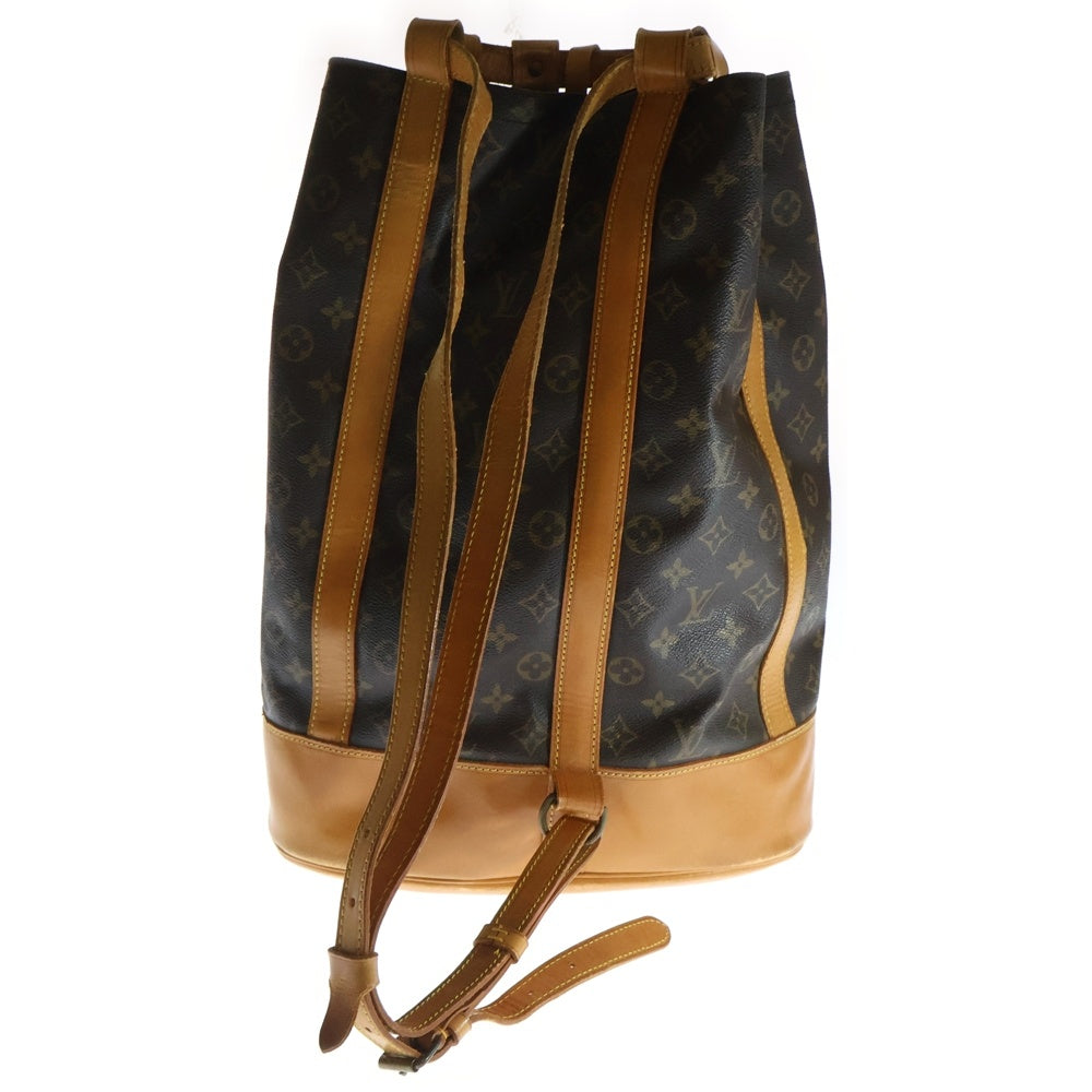 LOUIS VUITTON(ルイヴィトン) ランドネGM モノグラム PVC レザー 巾着 ショルダーバッグ ゴールド金具 ブラウン M42244