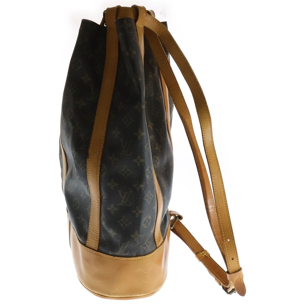 LOUIS VUITTON(ルイヴィトン) ランドネGM モノグラム PVC レザー 巾着 ショルダーバッグ ゴールド金具 ブラウン M42244