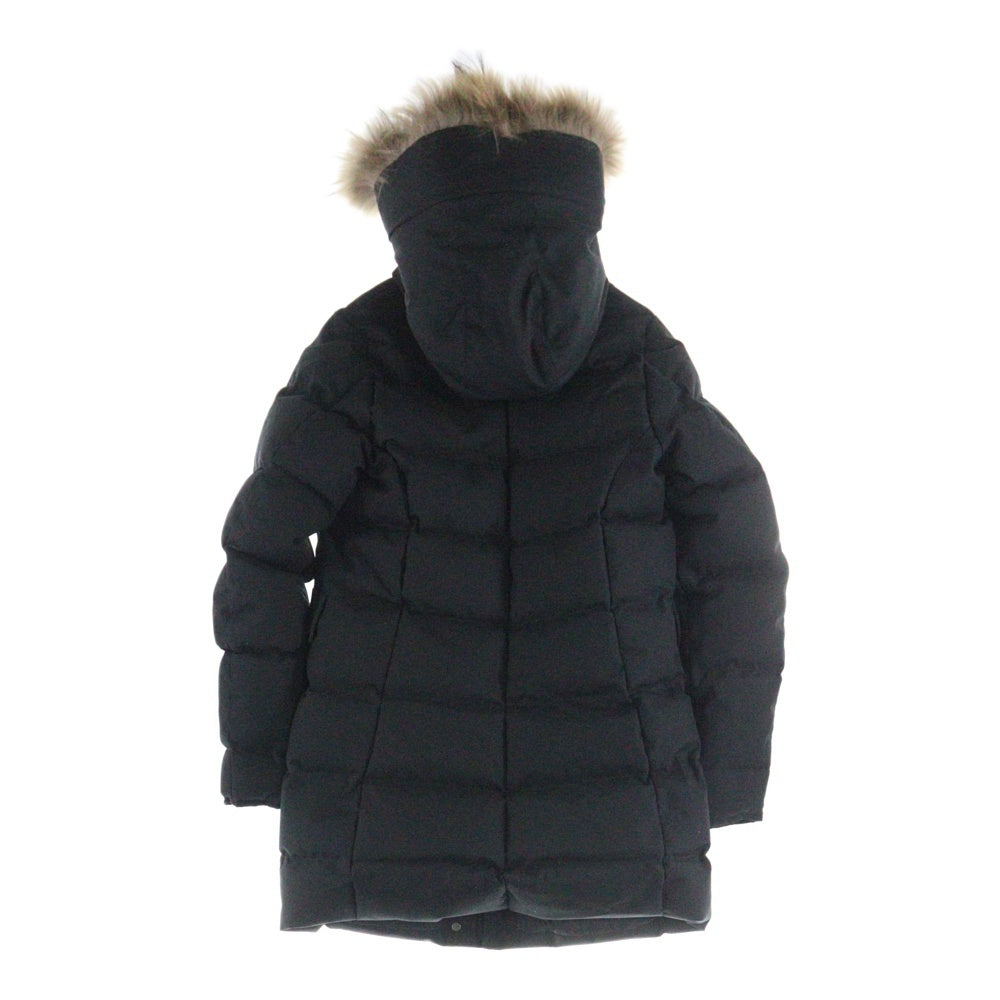PYRENEX(ピレネックス) GRENOBLE グルノーブル ラクーンファー フーデッド ジップアップ ダウン ロング ジャケット コート ブラック レディース HWO053