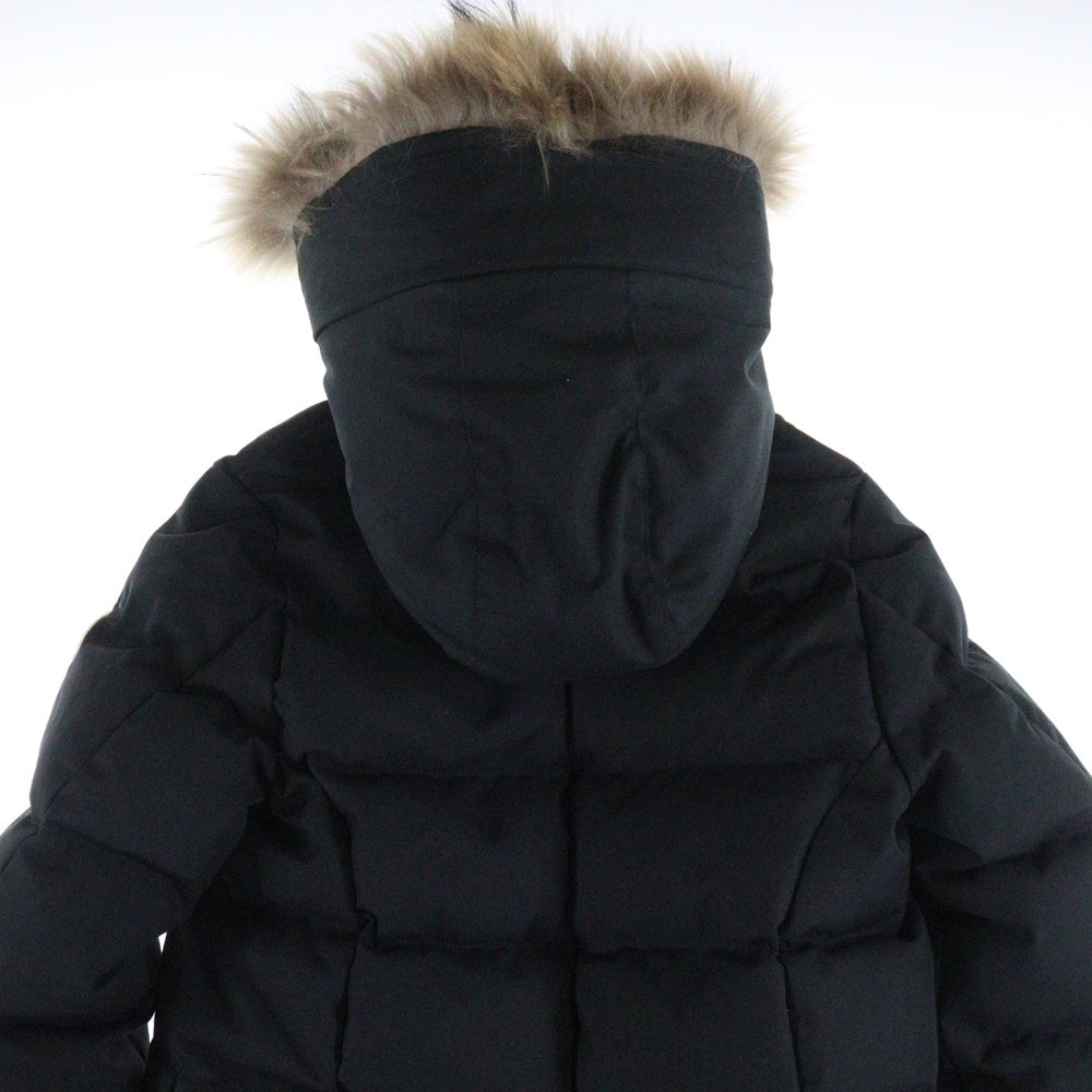 PYRENEX(ピレネックス) GRENOBLE グルノーブル ラクーンファー フーデッド ジップアップ ダウン ロング ジャケット コート ブラック レディース HWO053