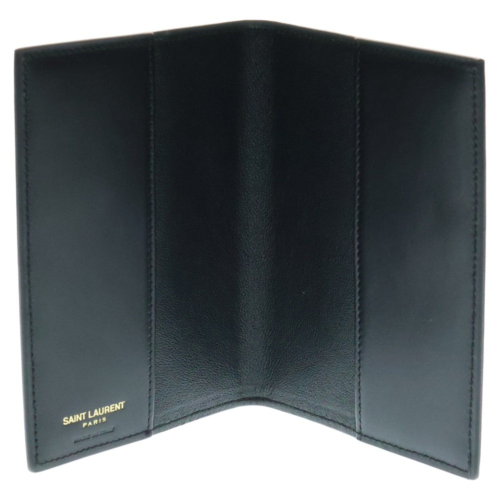 SAINT LAURENT PARIS(サンローランパリ) パスポートケース パスポートカバー ブラック×ブラウン PVC