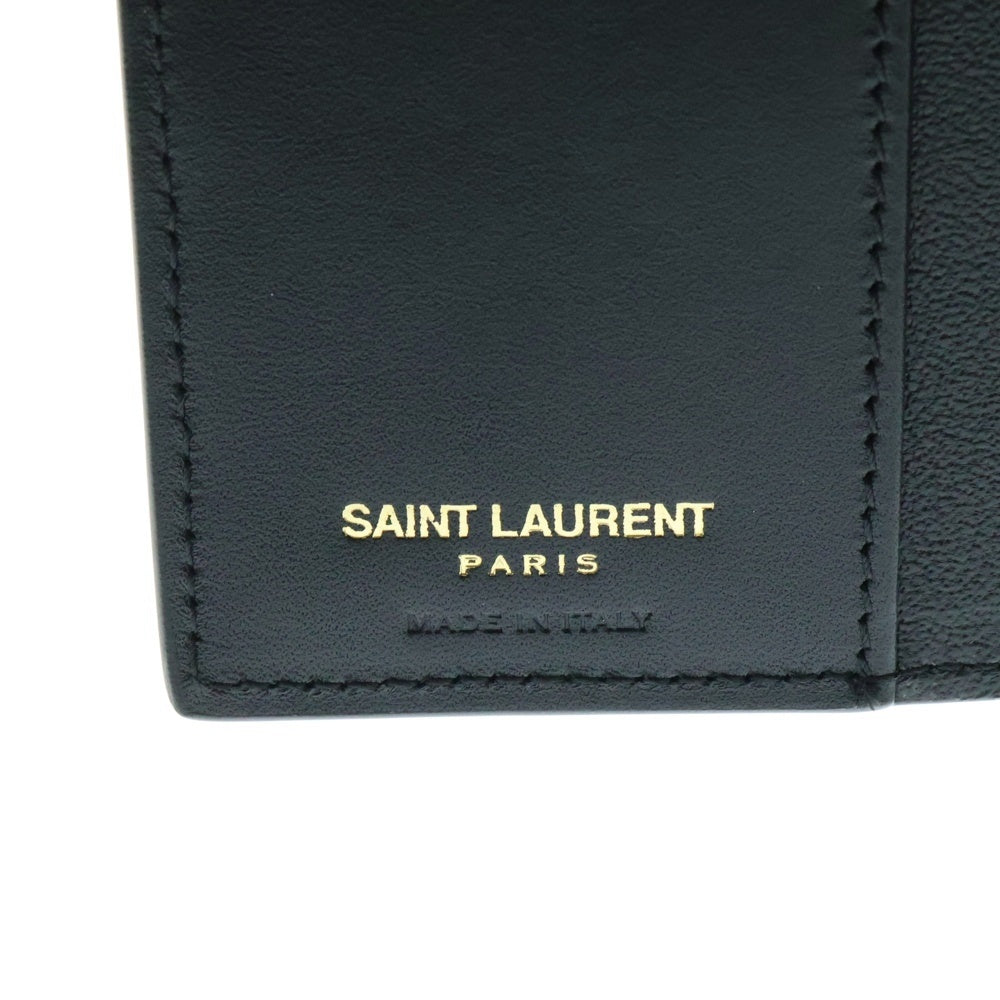 SAINT LAURENT PARIS(サンローランパリ) パスポートケース パスポートカバー ブラック×ブラウン PVC