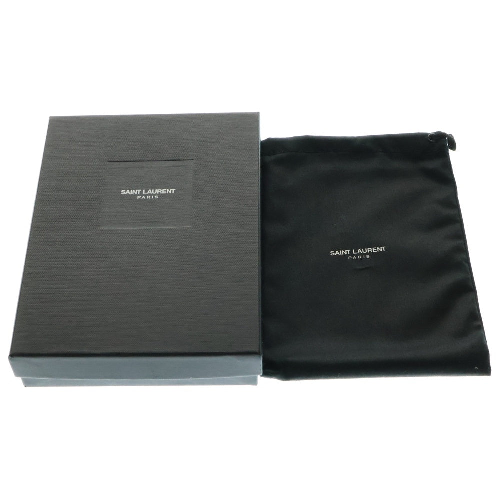 SAINT LAURENT PARIS(サンローランパリ) パスポートケース パスポートカバー ブラック×ブラウン PVC