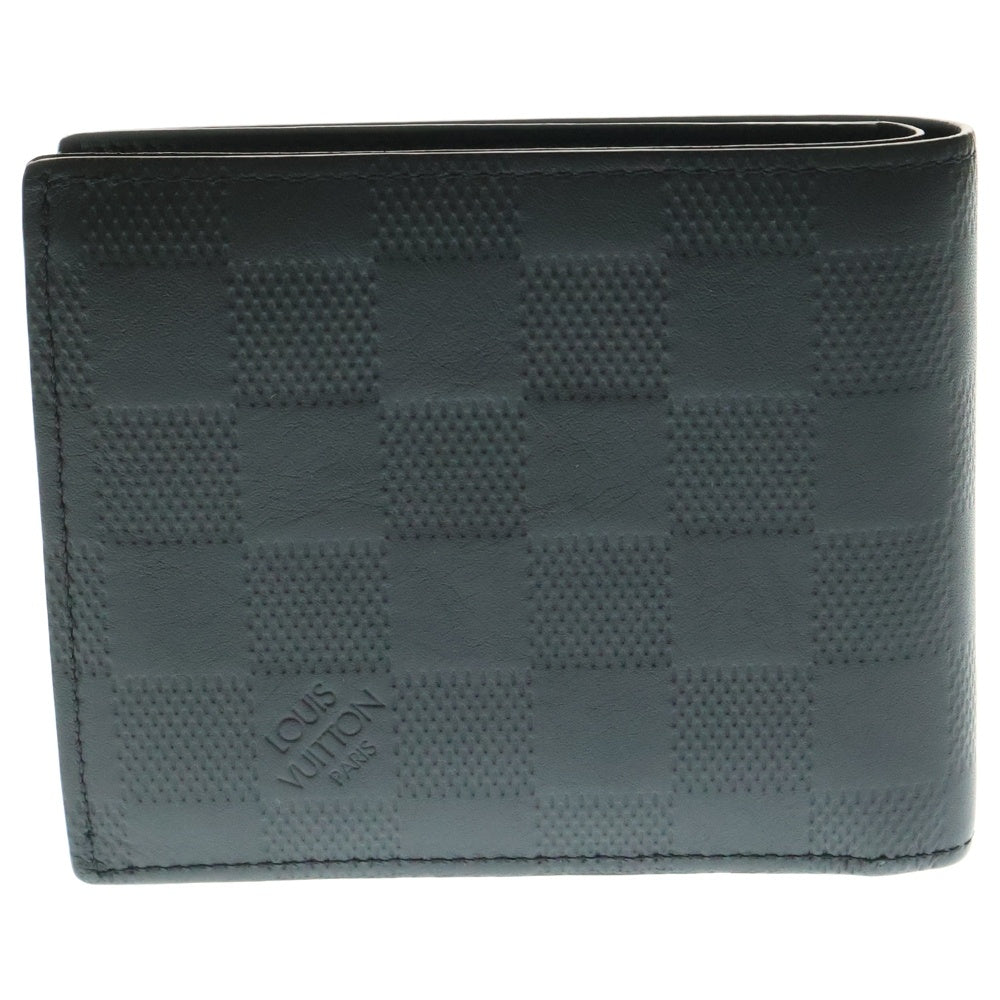 LOUIS VUITTON(ルイヴィトン) ダミエアンフィニ ポルトフォイユ・マルコ NM 二つ折り財布 コンパクトウォレット コインケース ブラック レザー N63334