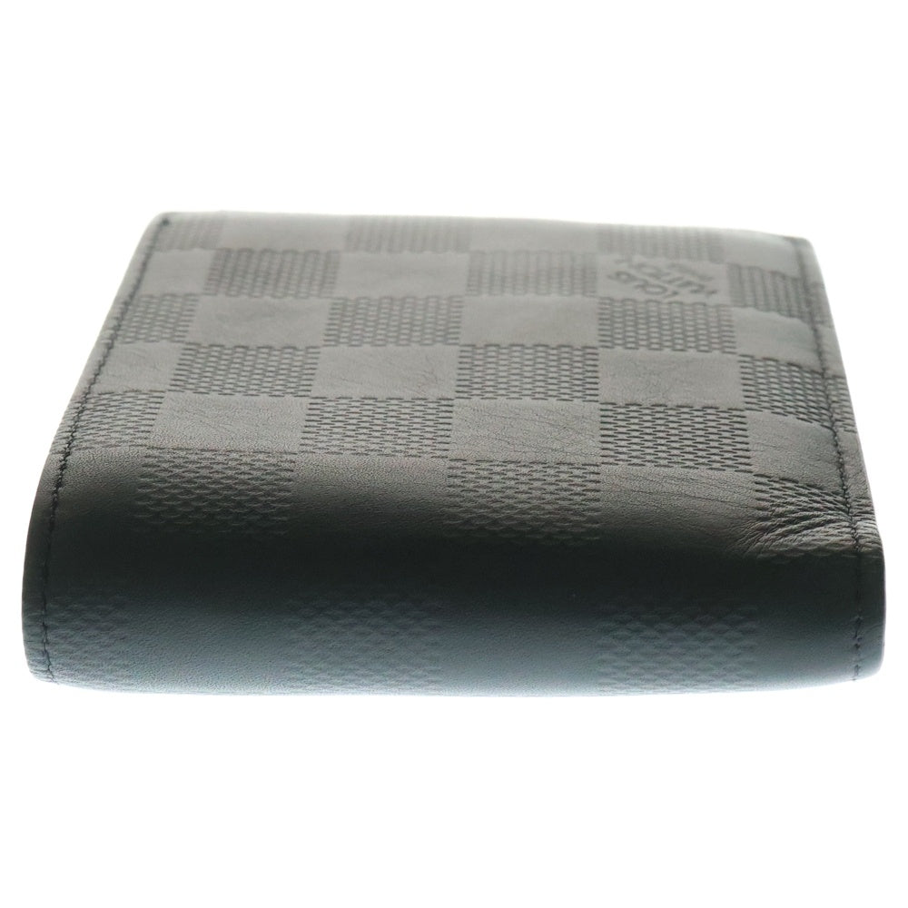 LOUIS VUITTON(ルイヴィトン) ダミエアンフィニ ポルトフォイユ・マルコ NM 二つ折り財布 コンパクトウォレット コインケース ブラック レザー N63334