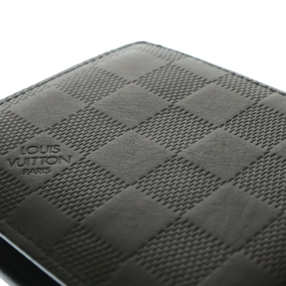 LOUIS VUITTON(ルイヴィトン) ダミエアンフィニ ポルトフォイユ・マルコ NM 二つ折り財布 コンパクトウォレット コインケース ブラック レザー N63334