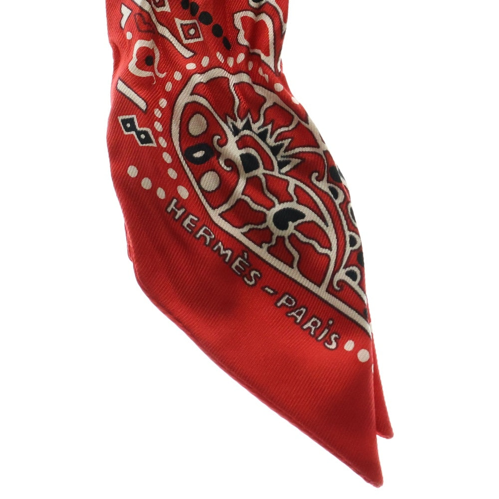HERMES(エルメス) ツイリー Entre Ciel et mer Bandana 空と海の間 レッド スカーフ シルク