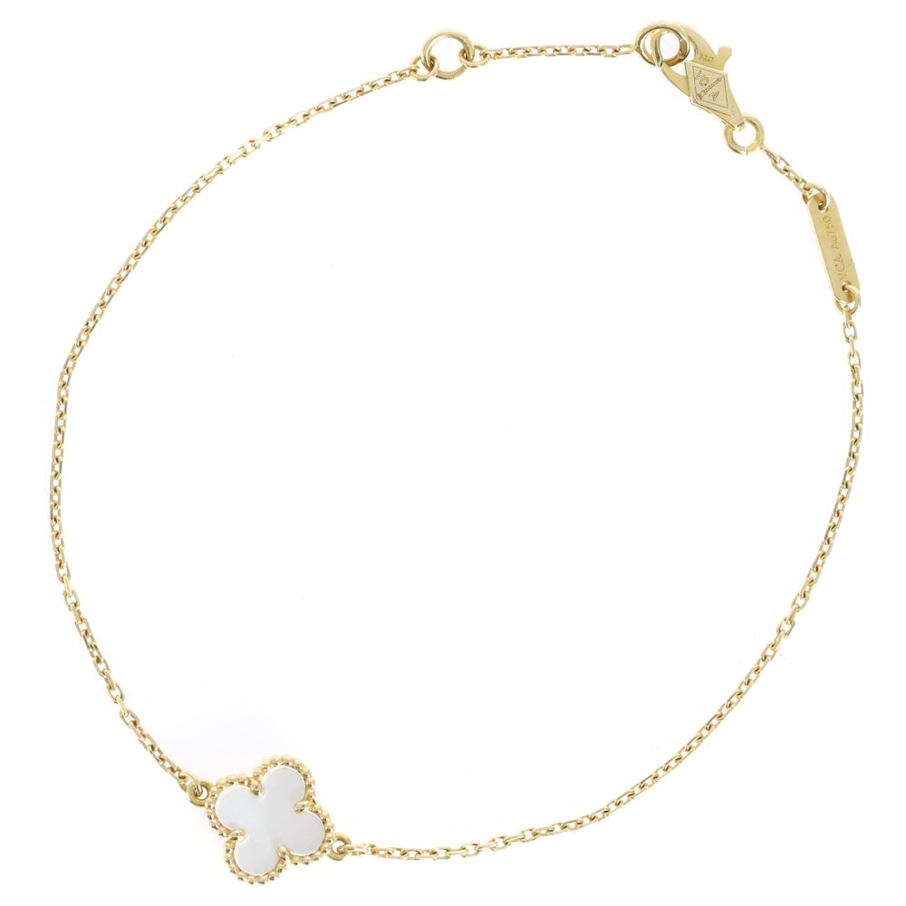 Van Cleef & Arpels(ヴァンクリーフアンドアーペル) スウィートアルハンブラ ブレス K18YG イエローゴールド マザーオブパール VCARF68800 ジュエリー レディース
