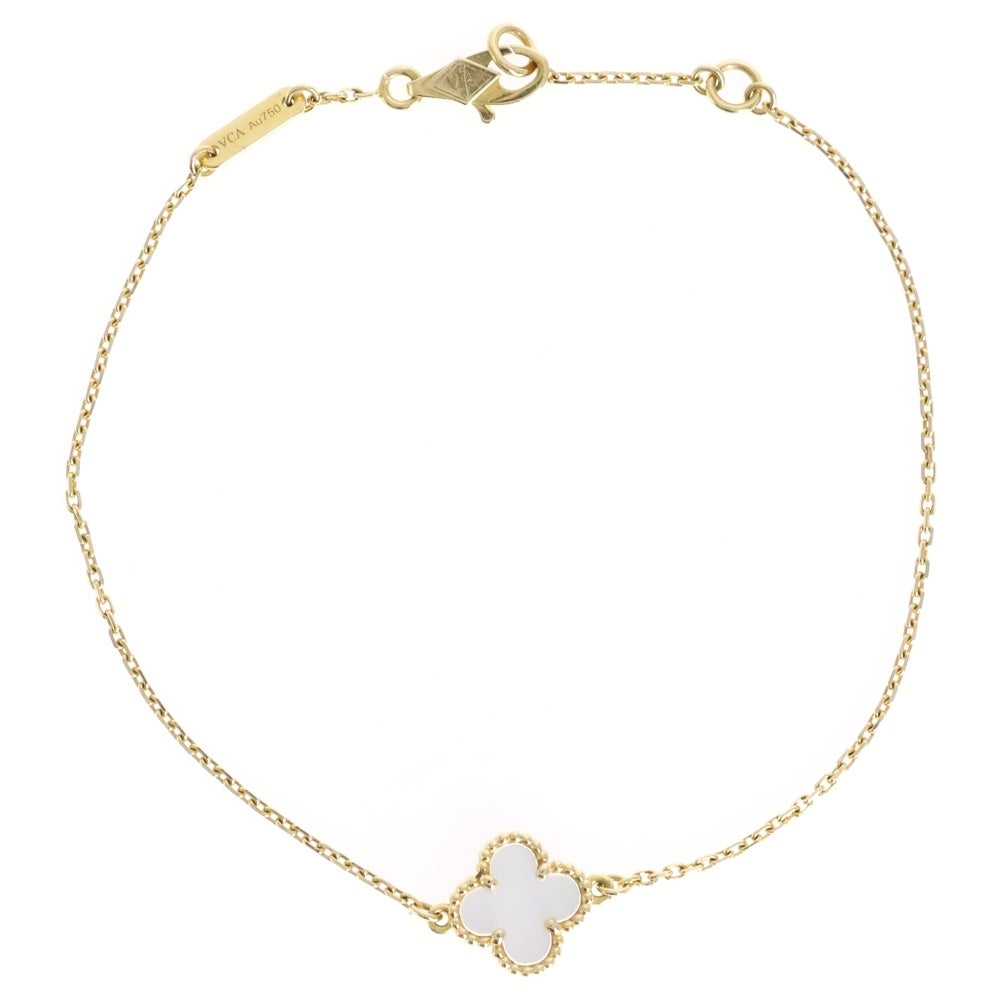 Van Cleef & Arpels(ヴァンクリーフアンドアーペル) スウィートアルハンブラ ブレス K18YG イエローゴールド マザーオブパール VCARF68800 ジュエリー レディース