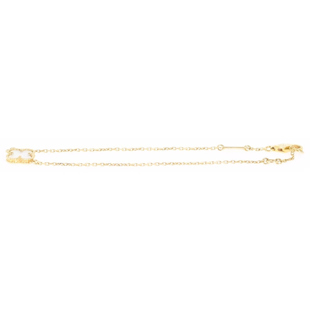 Van Cleef & Arpels(ヴァンクリーフアンドアーペル) スウィートアルハンブラ ブレス K18YG イエローゴールド マザーオブパール VCARF68800 ジュエリー レディース
