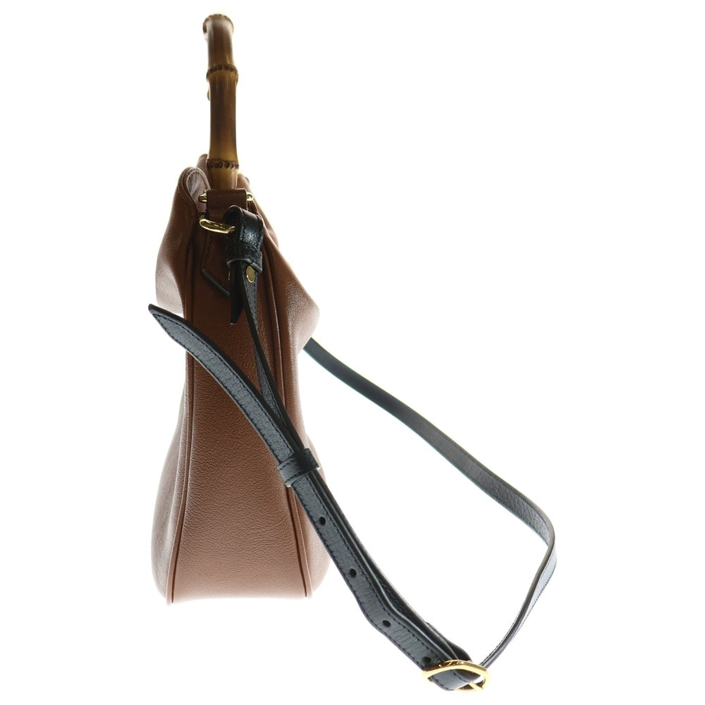 GUCCI(グッチ) GGロゴ バンブー ダイアナ ミディアム 2WAY レザーハンドバッグ ショルダーバッグ ブラウン レディース 746124