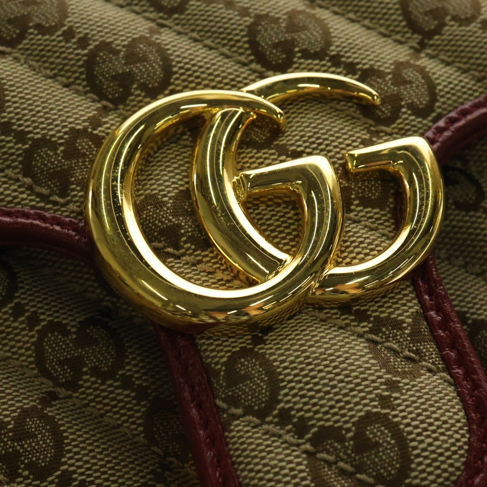 【GUCCI】GGマーモント レザー チェーンショルダーバッグ ゴールド GUCCI グッチ ショルダーバッグ GGマーモント レザー/メタル