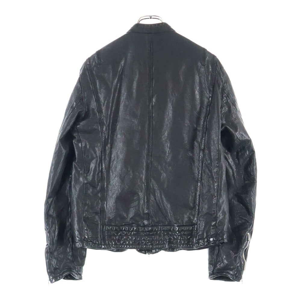 Neil Barrett(ニール バレット) シワ加工 レザージャケット ジップアップジャケット ブラック