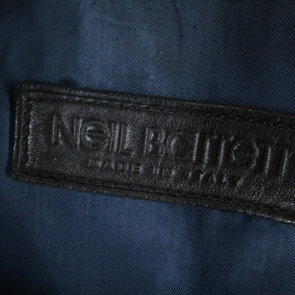 Neil Barrett(ニール バレット) シワ加工 レザージャケット ジップアップジャケット ブラック