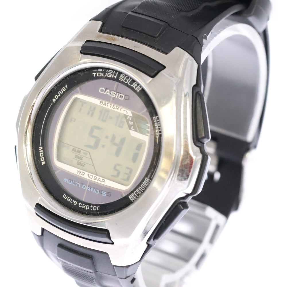 CASIO G-SHOCK(カシオ ジーショック) G-SHOCK ジーショック ウェーブセプター SS/ラバー デジタル文字盤 ウォッチ 腕時計 ブラック/シルバー WV-M120J-1JF