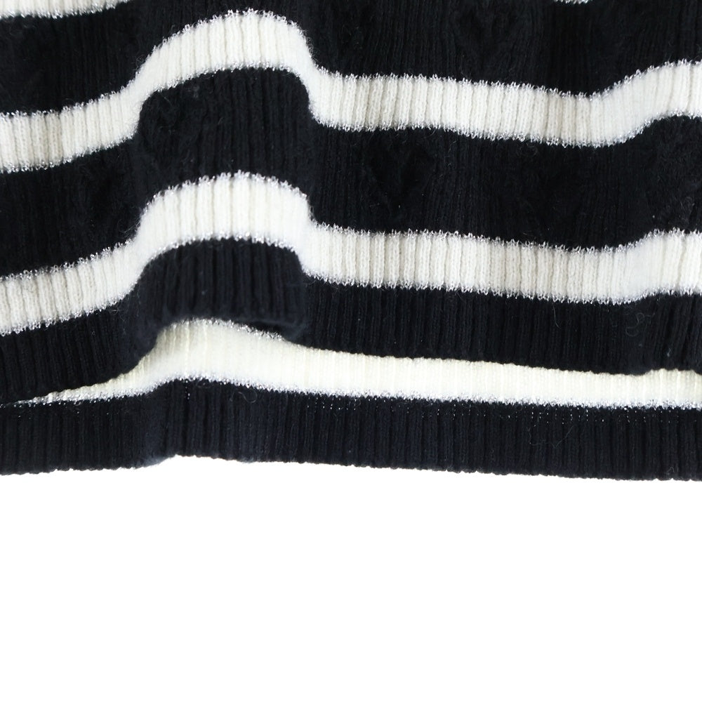 CHANEL(シャネル) ココマークボーダー半袖ニット ブラック レディース P73505K10522