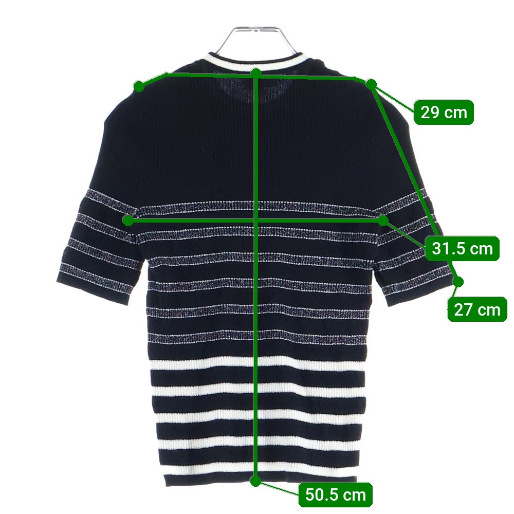 CHANEL(シャネル) ココマークボーダー半袖ニット ブラック レディース P73505K10522