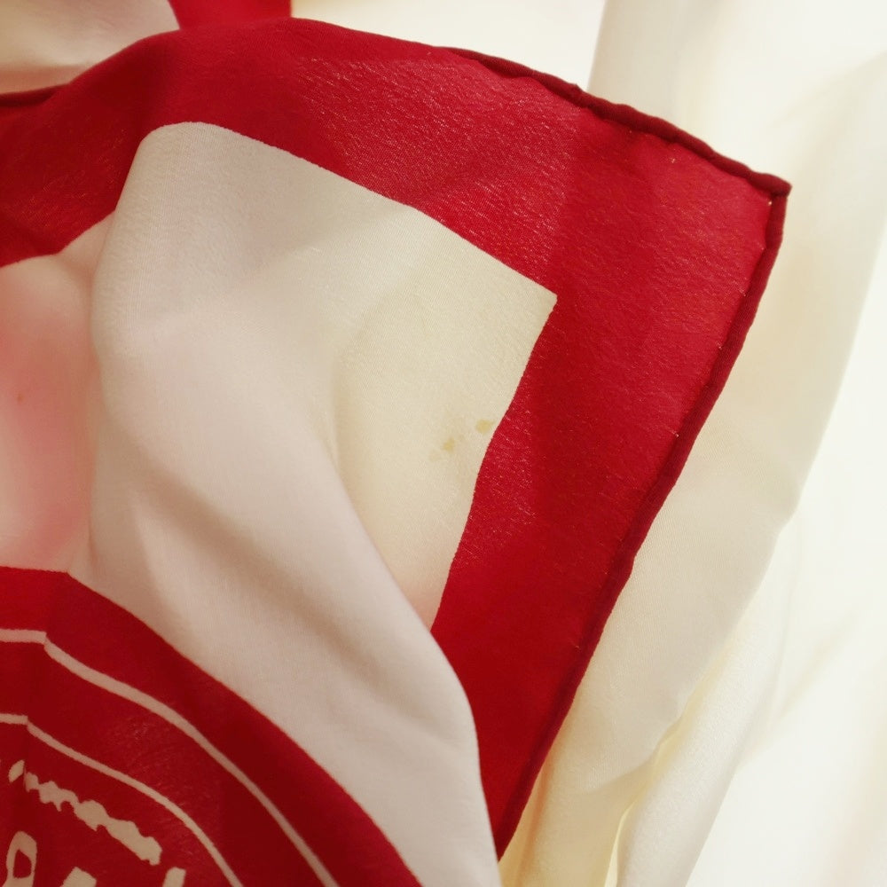 CHANEL(シャネル) ココマーク チェーンモチーフ スカーフ ピンク×アイボリー