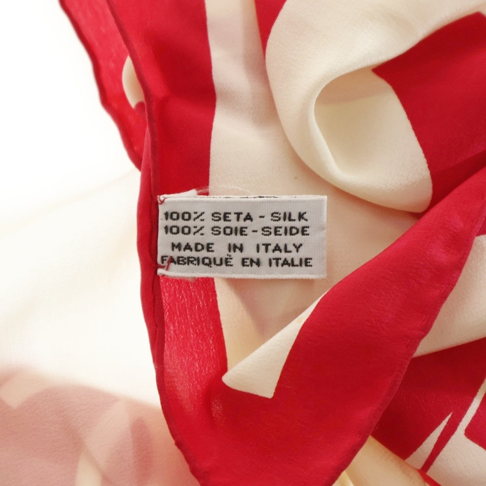 CHANEL(シャネル) ココマーク チェーンモチーフ スカーフ ピンク×アイボリー