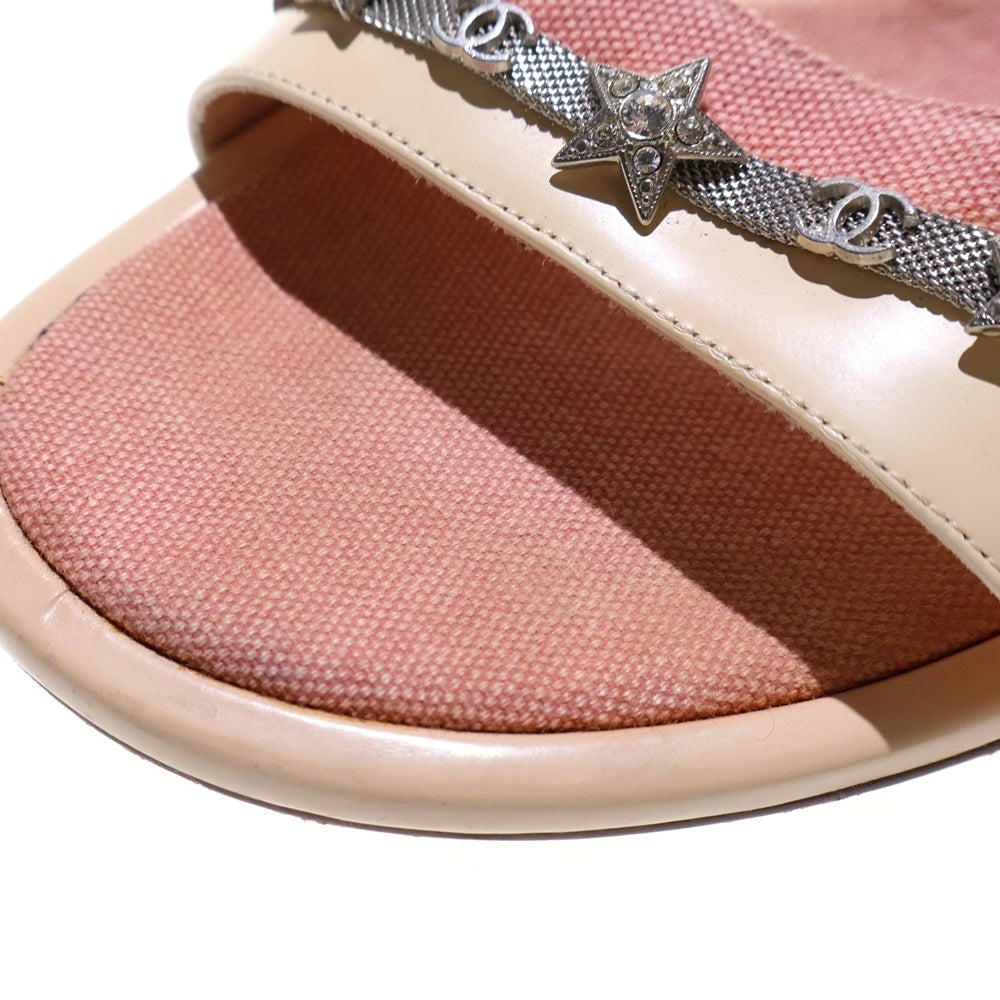 CHANEL(シャネル) ココマーク スター ラインストーン ベルト ストラップ ヒール サンダル シューズ ピンク レディース