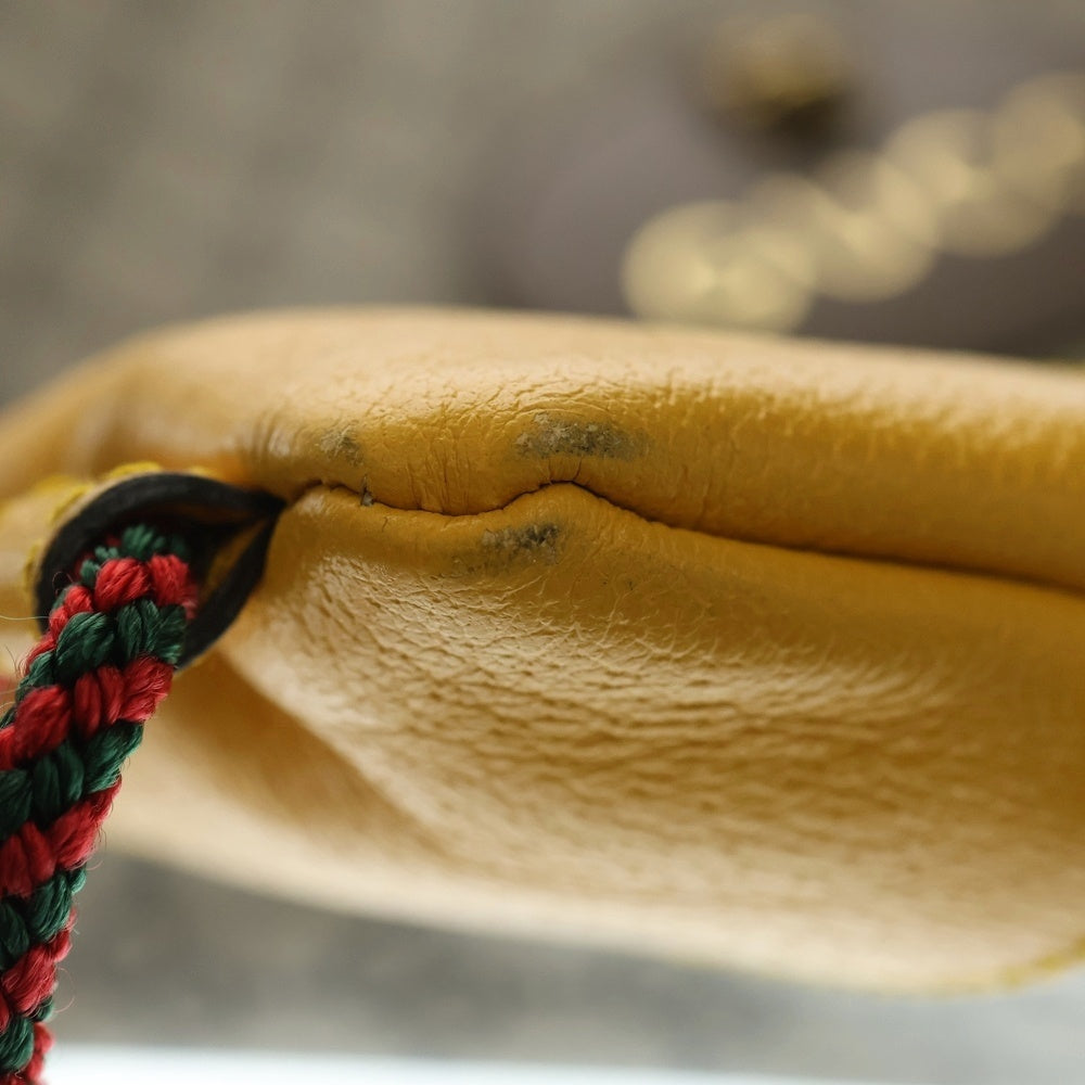 GUCCI(グッチ) GGスプリーム レザーロゴパッチ キャットヘッド PVC ドローストリング ナップザック リュックサック バックパック ベージュ/ブラウン 473872