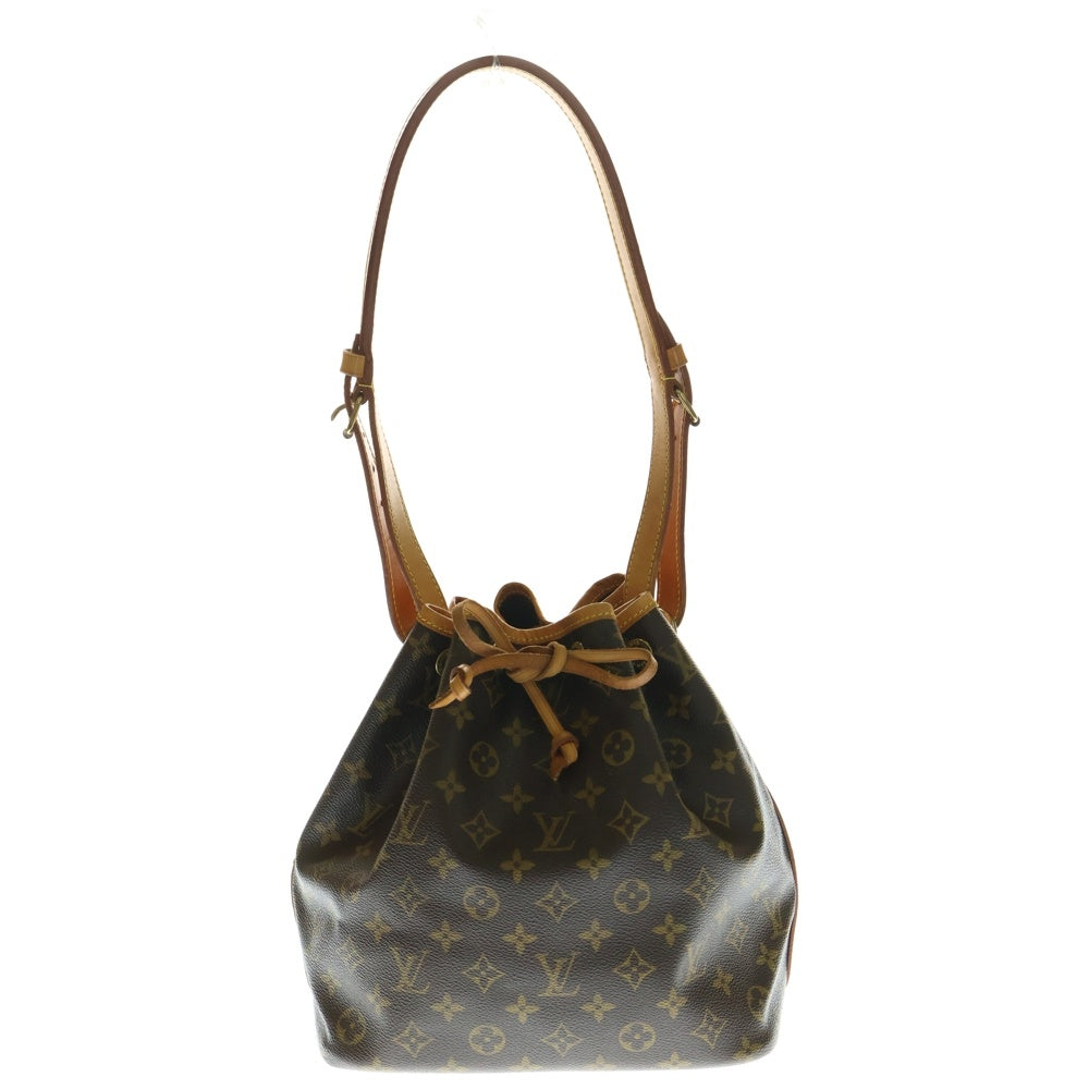 LOUIS VUITTON(ルイヴィトン) モノグラム プチバケットハンドバッグ ワンショルダーバッグ 巾着バッグ ブラウン ゴールド金具 レザー×PVC M42226