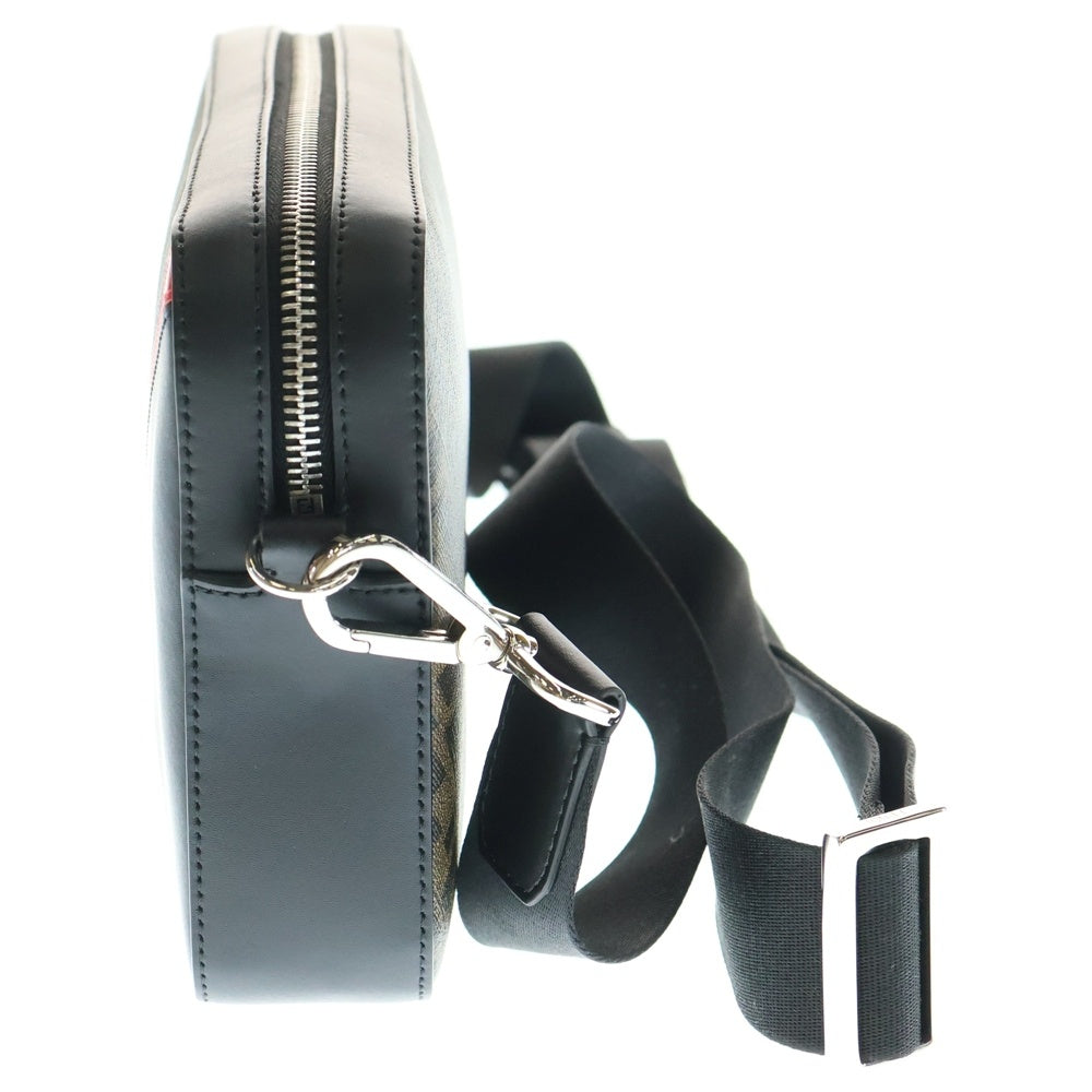 FENDI(フェンディ) ズッカ ダイアゴナル カメラケース ショルダーバッグ ブラック×レッド レザー 7M0286